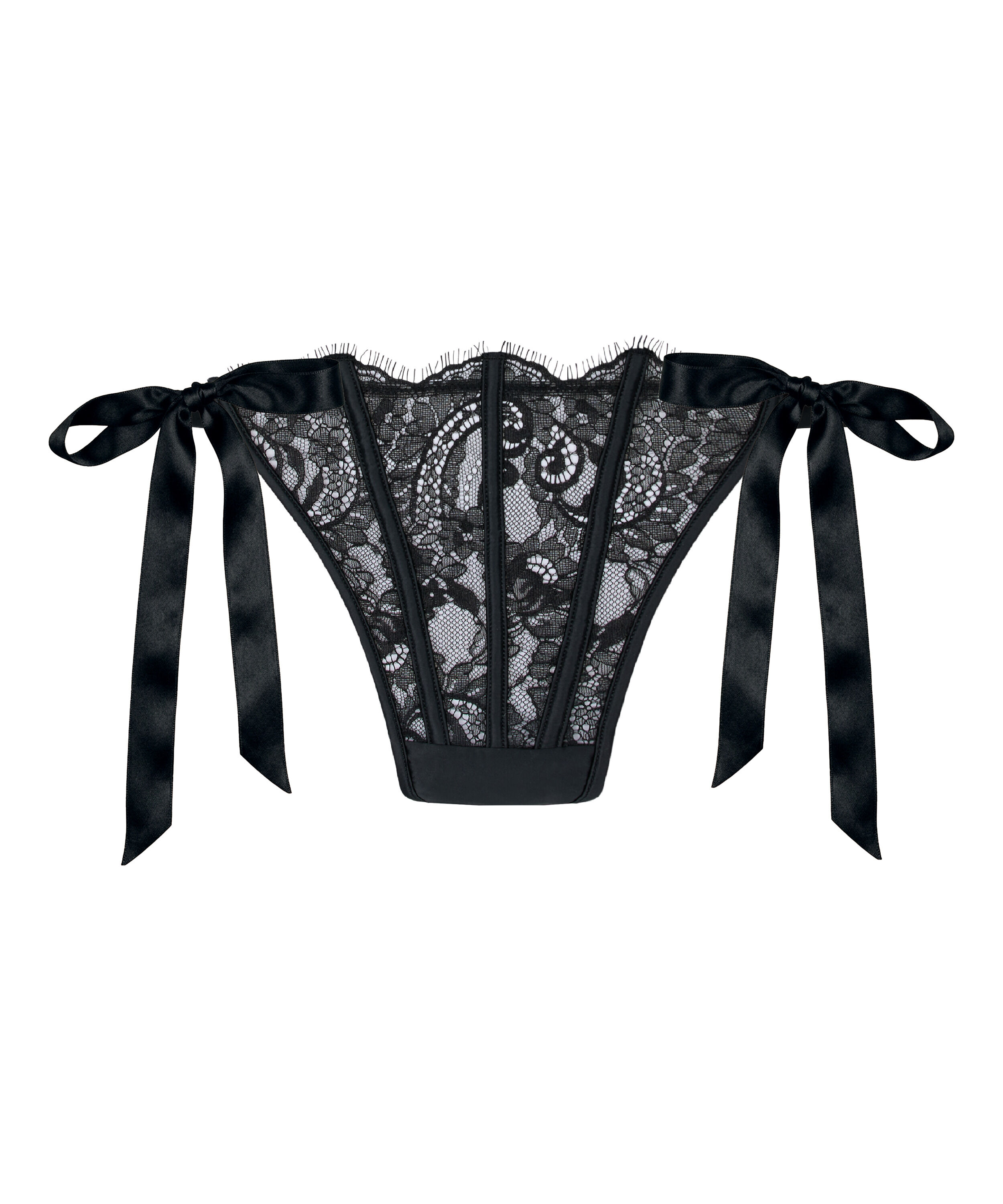 Highleg Thong Sylvia, Svart