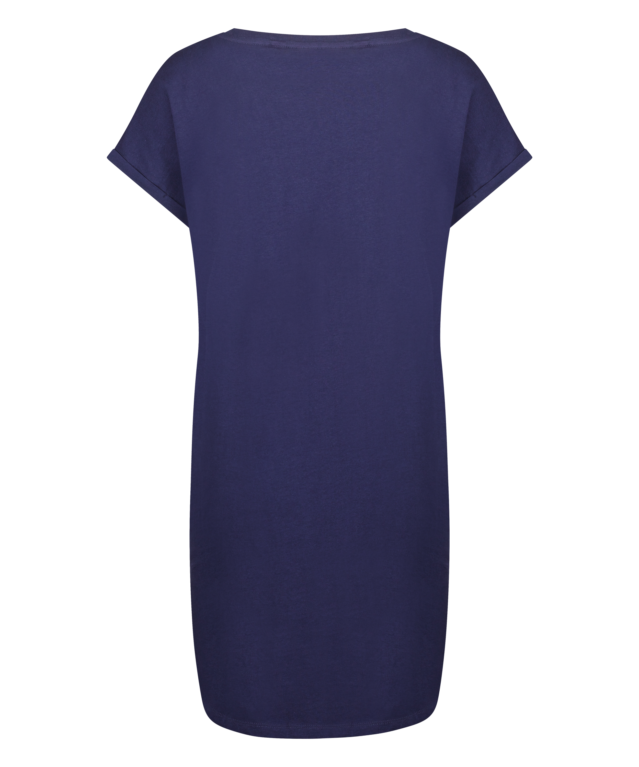 Nattskjorte med rund hals, Bl&aring;, main