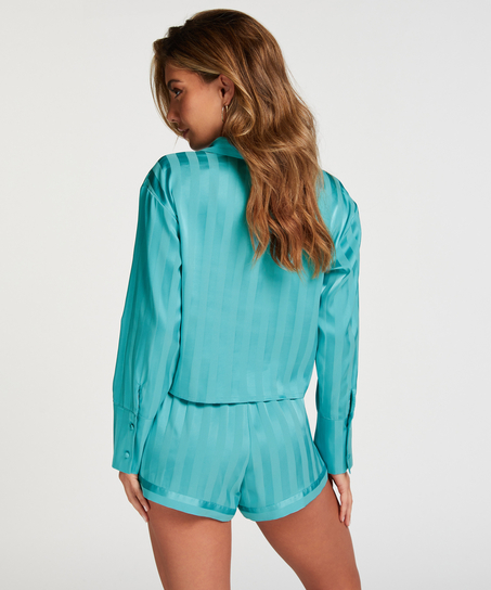 Pysjamashorts Satin, Blå