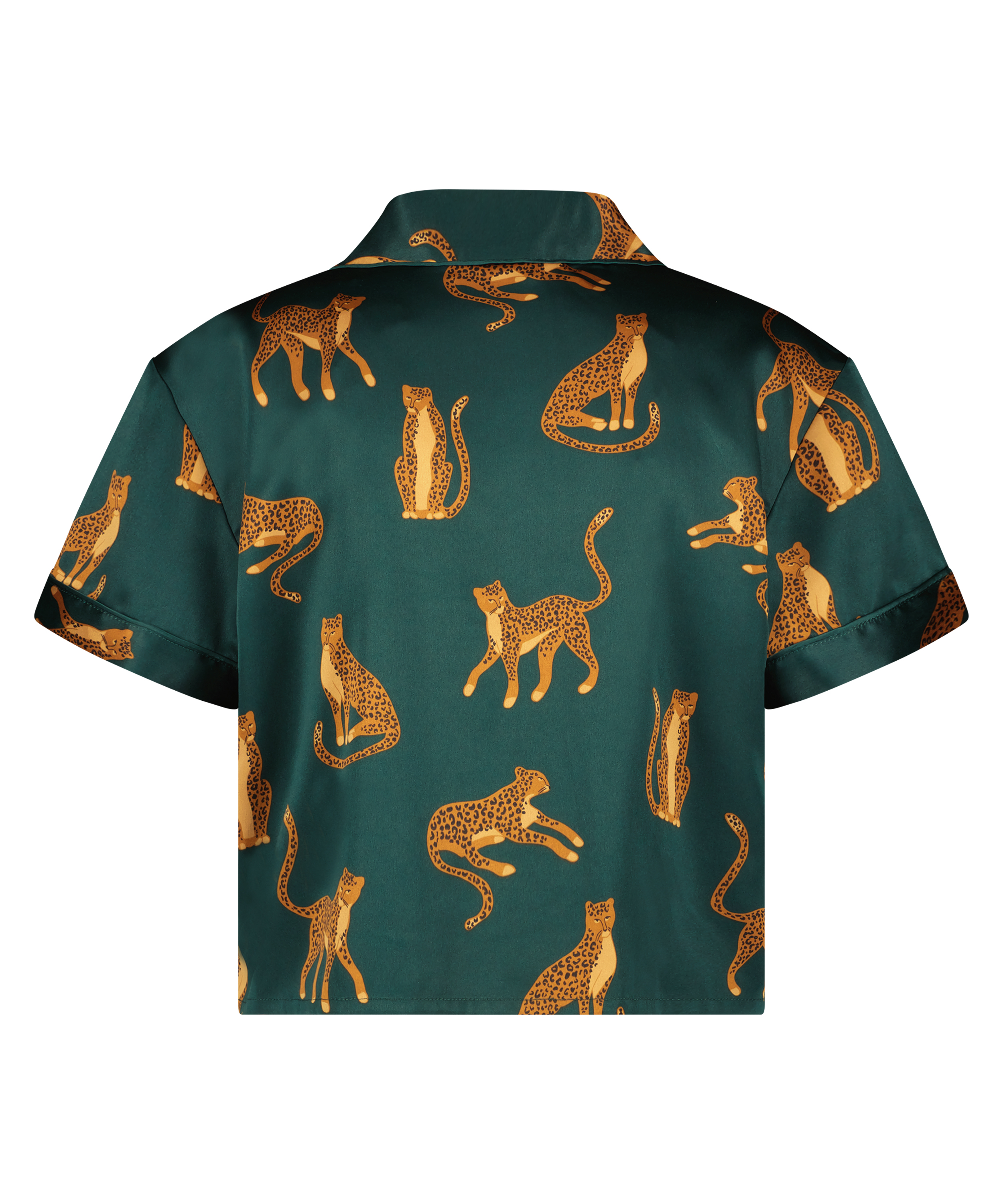 Kortermet jakke i sateng, Gr&oslash;nn, main