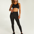 ﻿HKMX High waisted sportstights Gullglitter, Svart