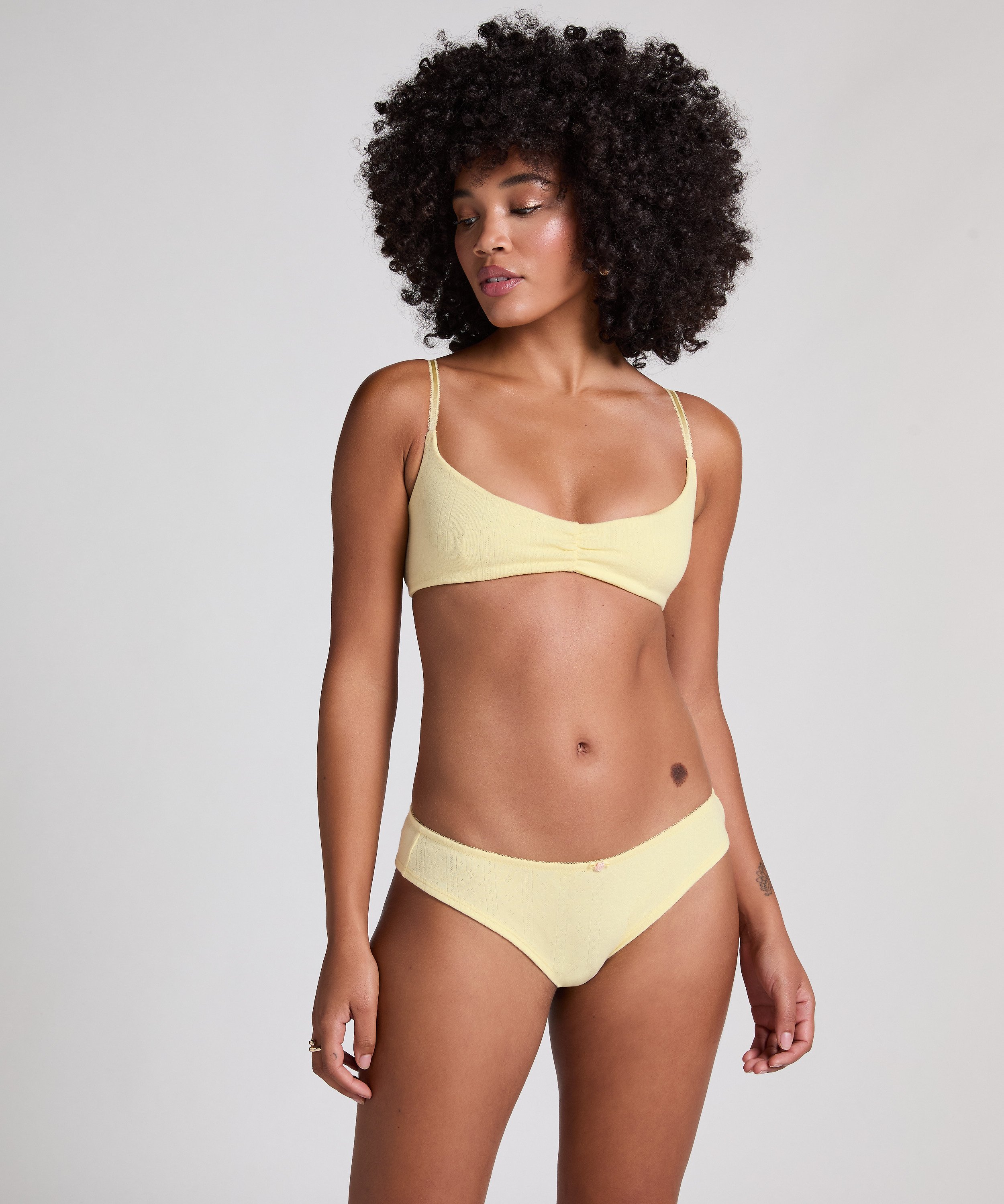 Pointelle Bralette, Gul, main
