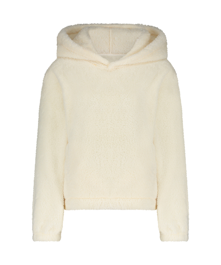 Fleece Snuggle hettegenser, Hvit