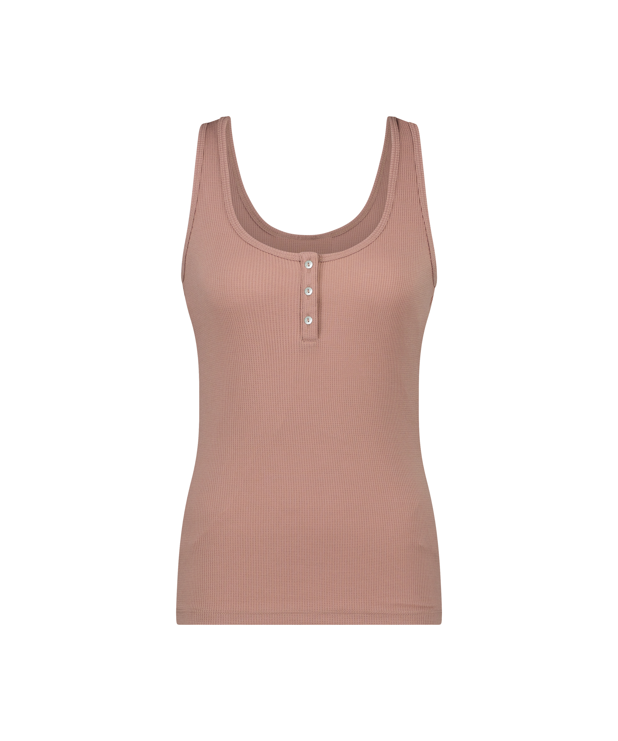 Singlet Henley, Brun, main