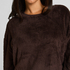 Langermet Topp Fluffy Fleece, Brun