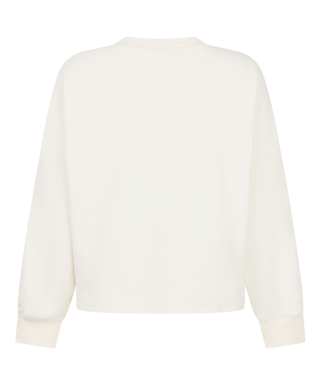 Topp sporty fleece, Hvit