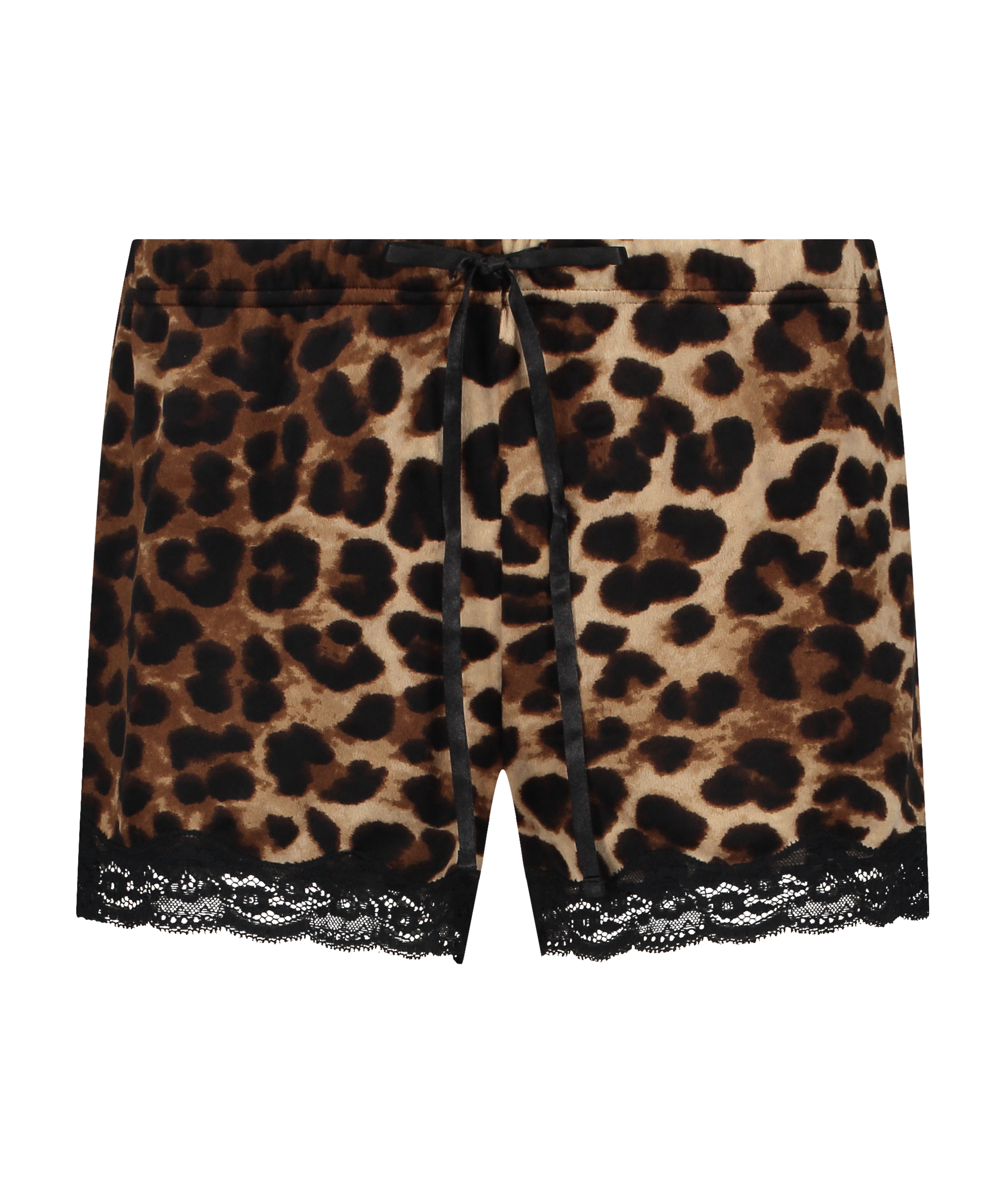 Velvet Shorts Leopard, Svart, main