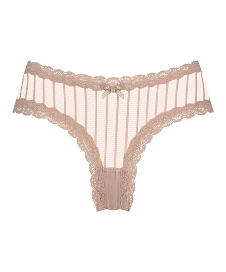 Brasiliansk truse V-shape Mesh, Beige