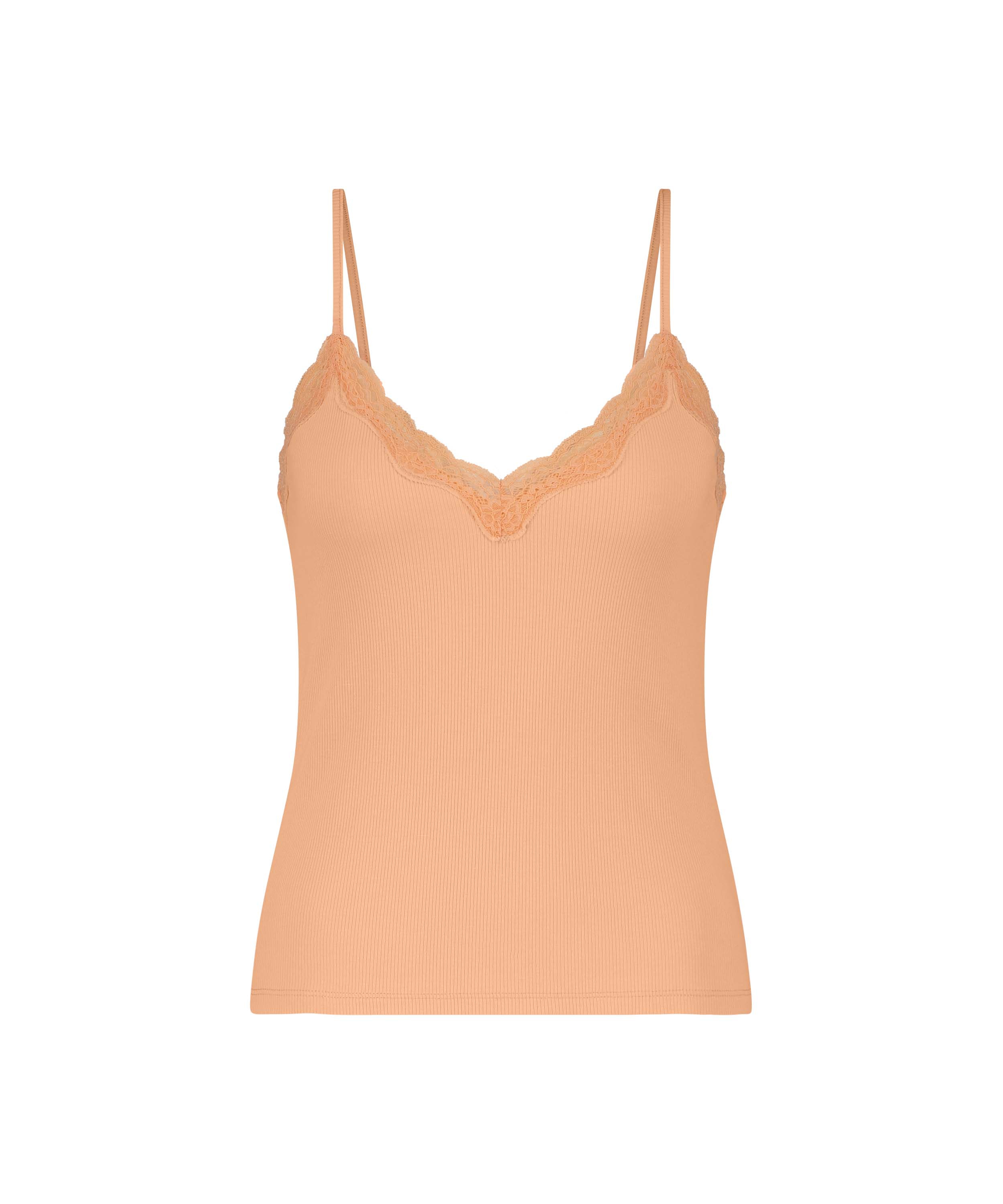 Cami-topp med blonderib, Rosa, main