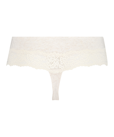Hipster-string i bomull, Beige