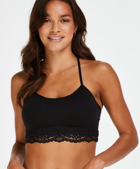 Marine sømløs bralette, Svart