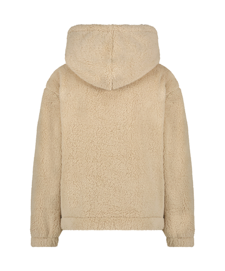 Fleece Snuggle hettegenser, Beige