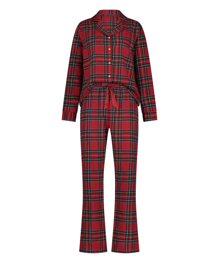 Twill pyjama set, Rød