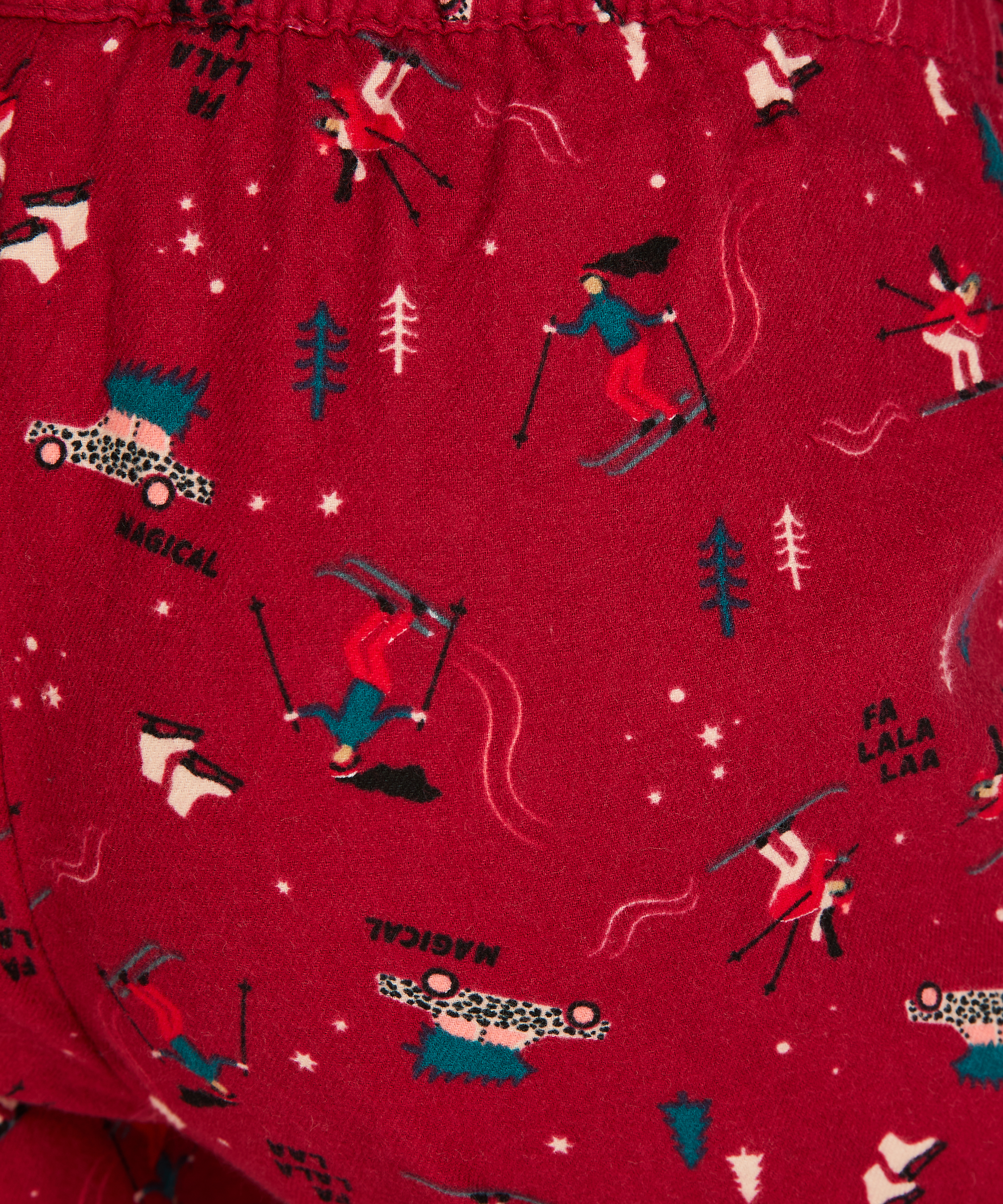 Twill petite pysjamasbukse, Rød, main