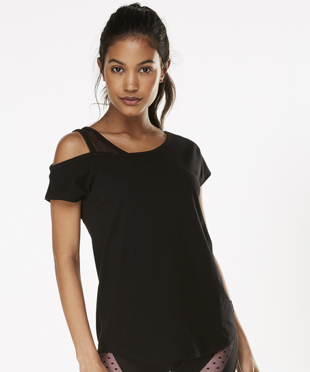 HKMX Branded Short Sleeved Sports Shirt, Svart