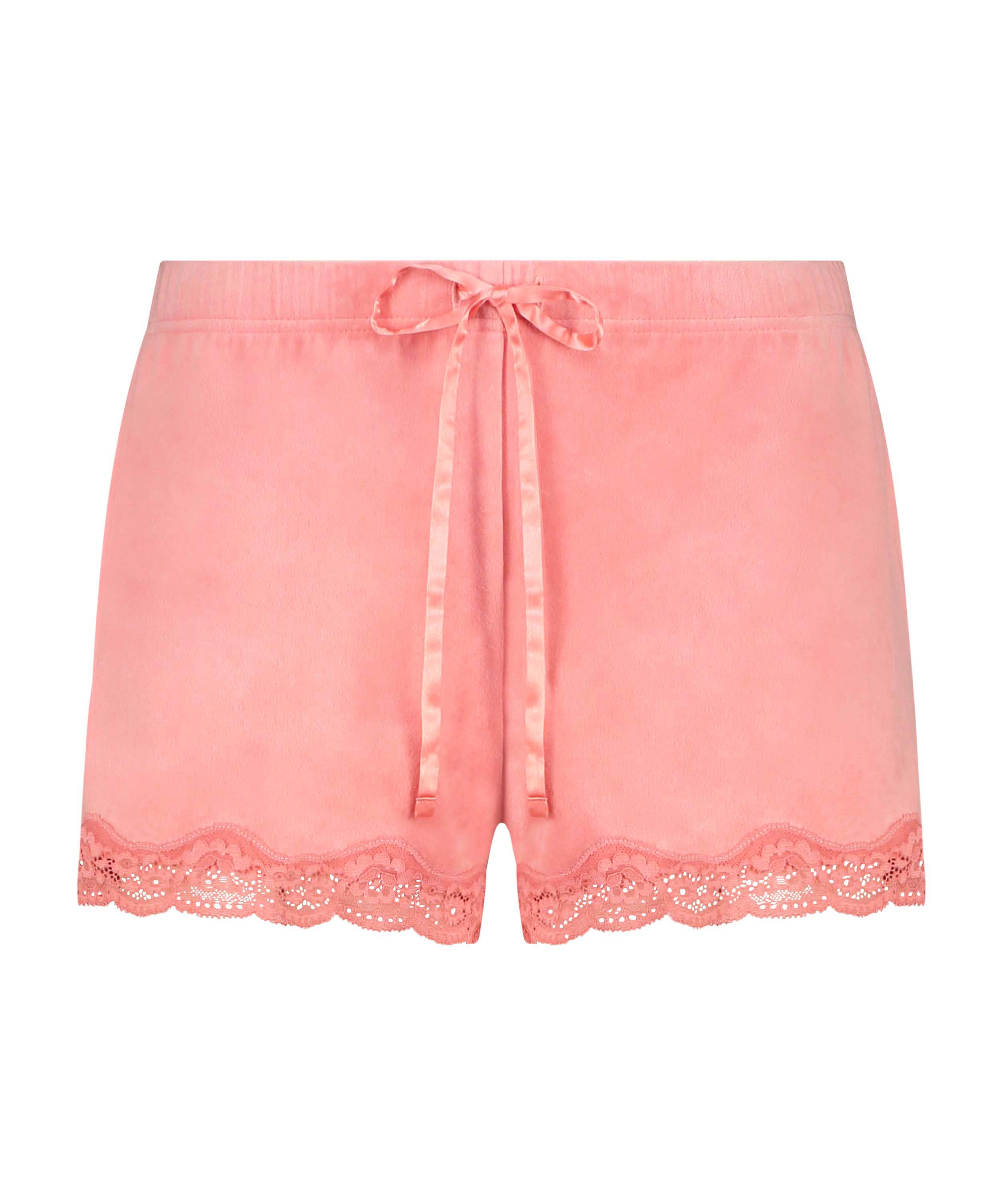 Velvet lace shorts, Rosa, main