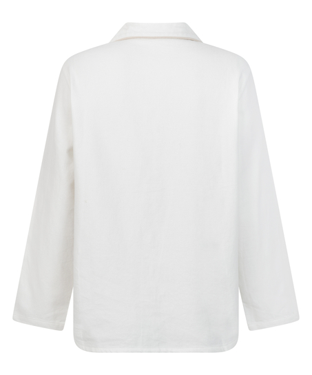 Pysjamatopp Flanell Essentials, Hvit