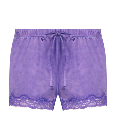 Velvet lace shorts, Lilla