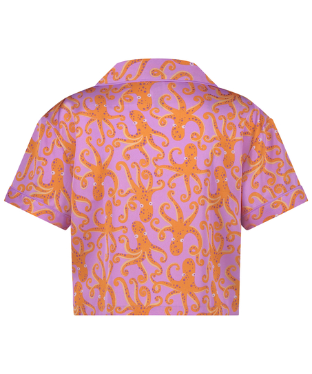 Kortermet jakke i sateng, Lilla