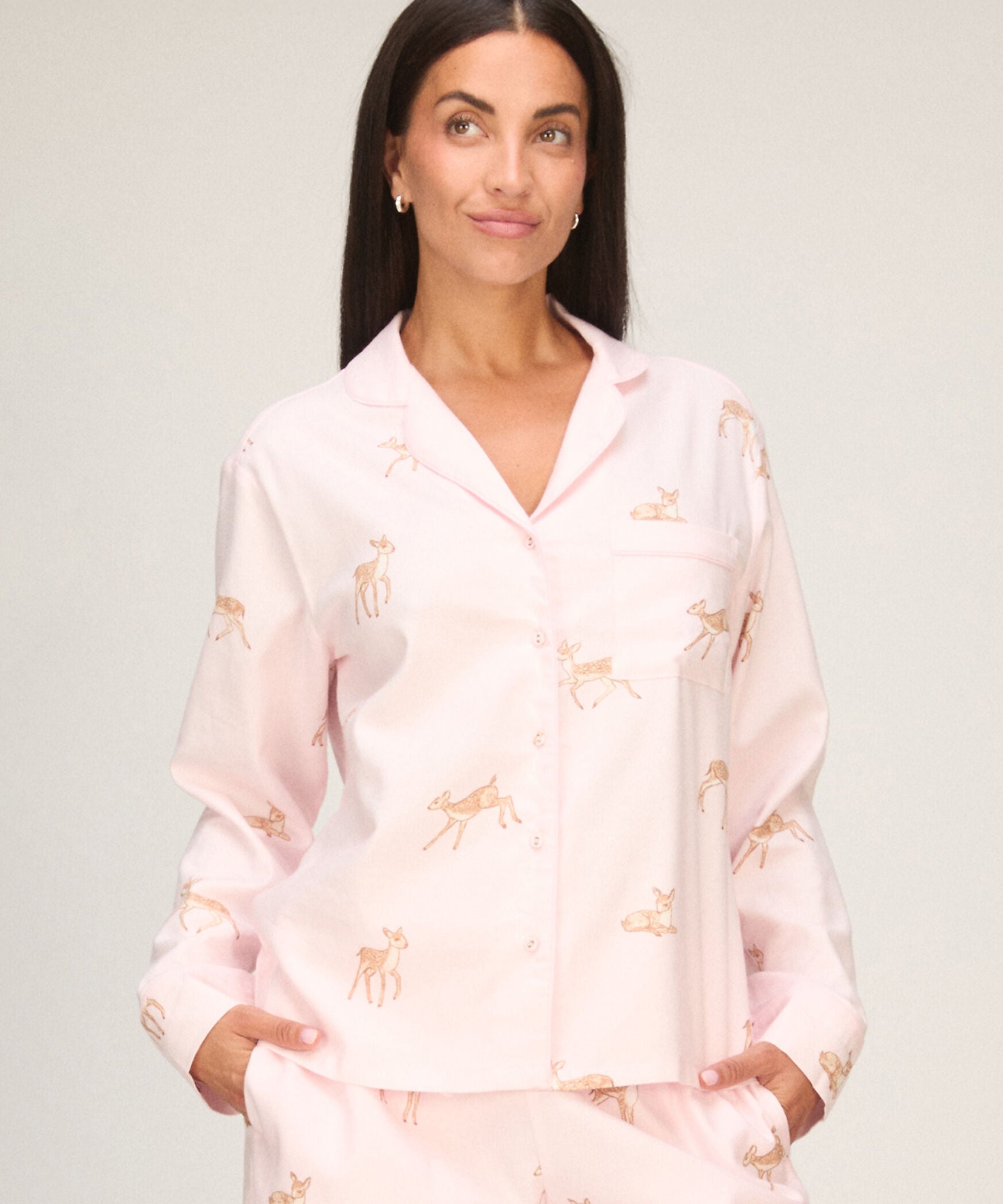 Pyjamasjakke Woven, Rosa Pyjamasjakke Woven, Rosa