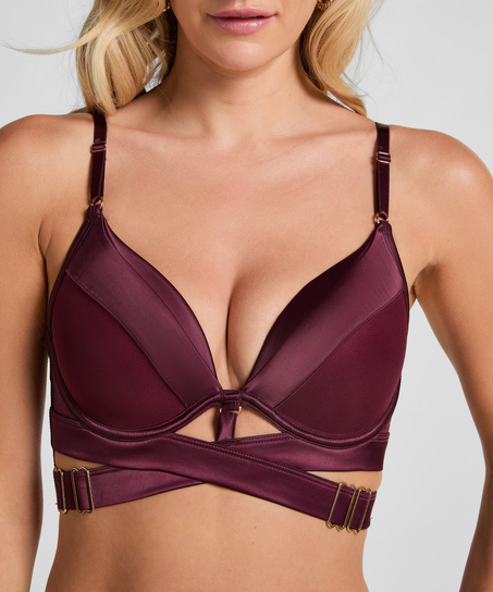 Vatterte longline push-up bøyle-bh Colette, Rød