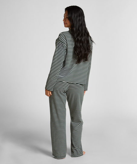 Pyjamasett i bomullsjersey, Grønn