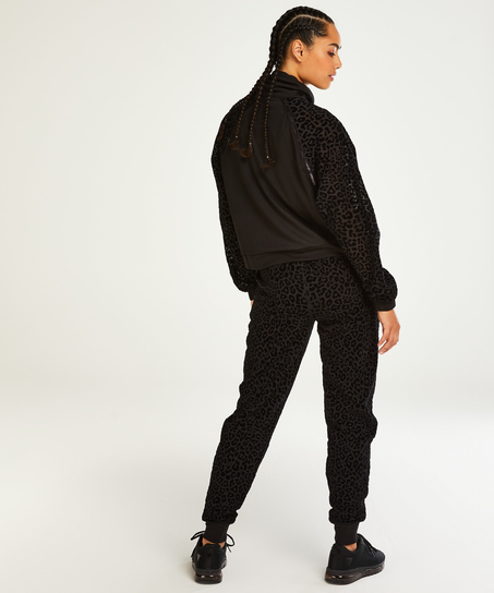 HKMX Leopard joggebukser, Svart