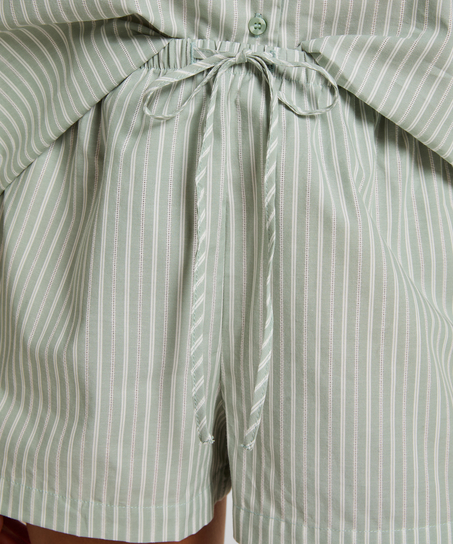 Short Woven Stripe, Gr&oslash;nn