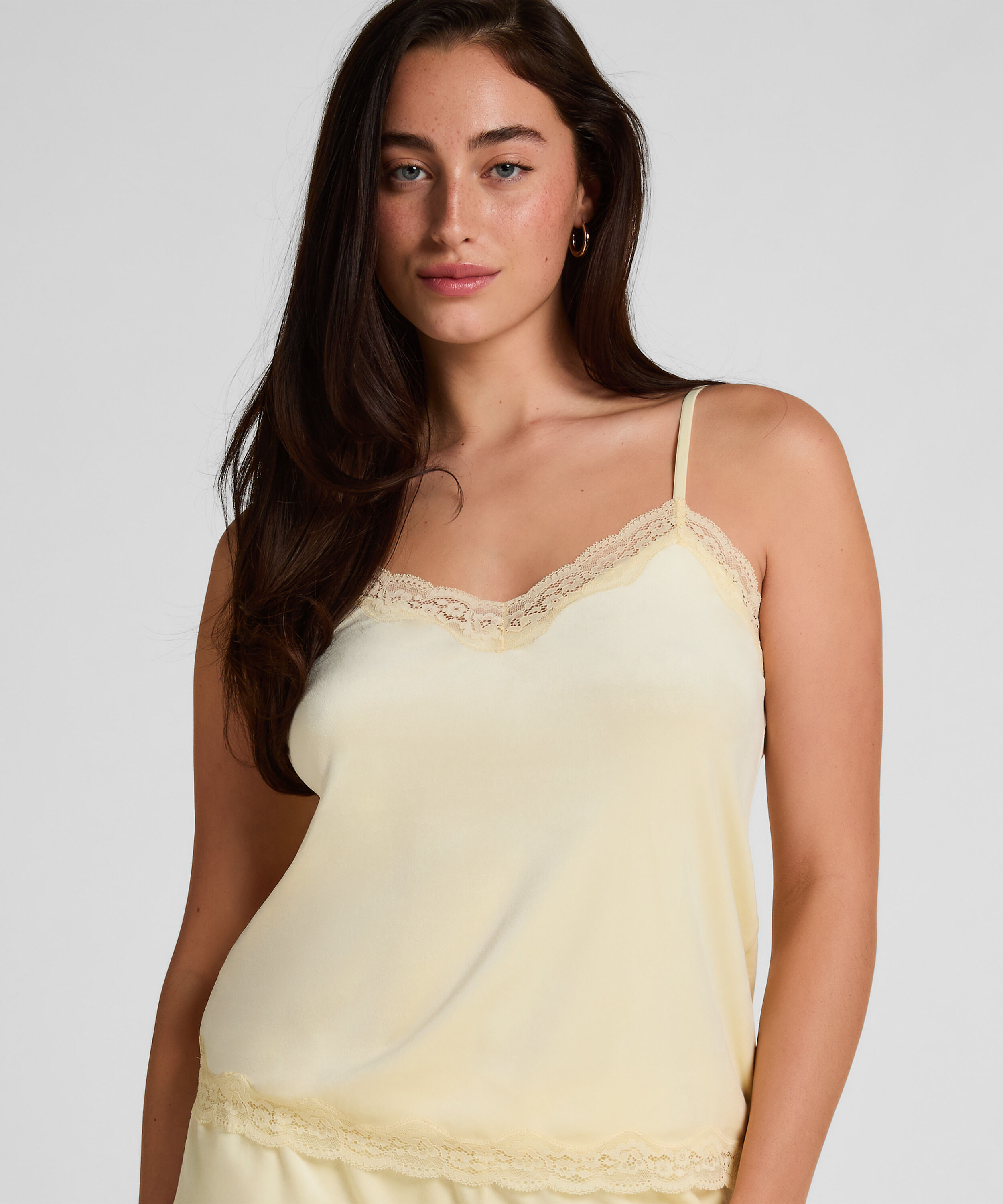 Cami-topp Velours Lace, Gul