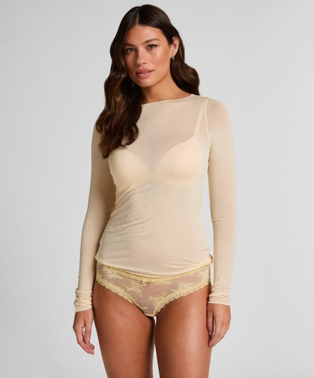 super soft b&aring;thals med kasjmir skjorte, Gul