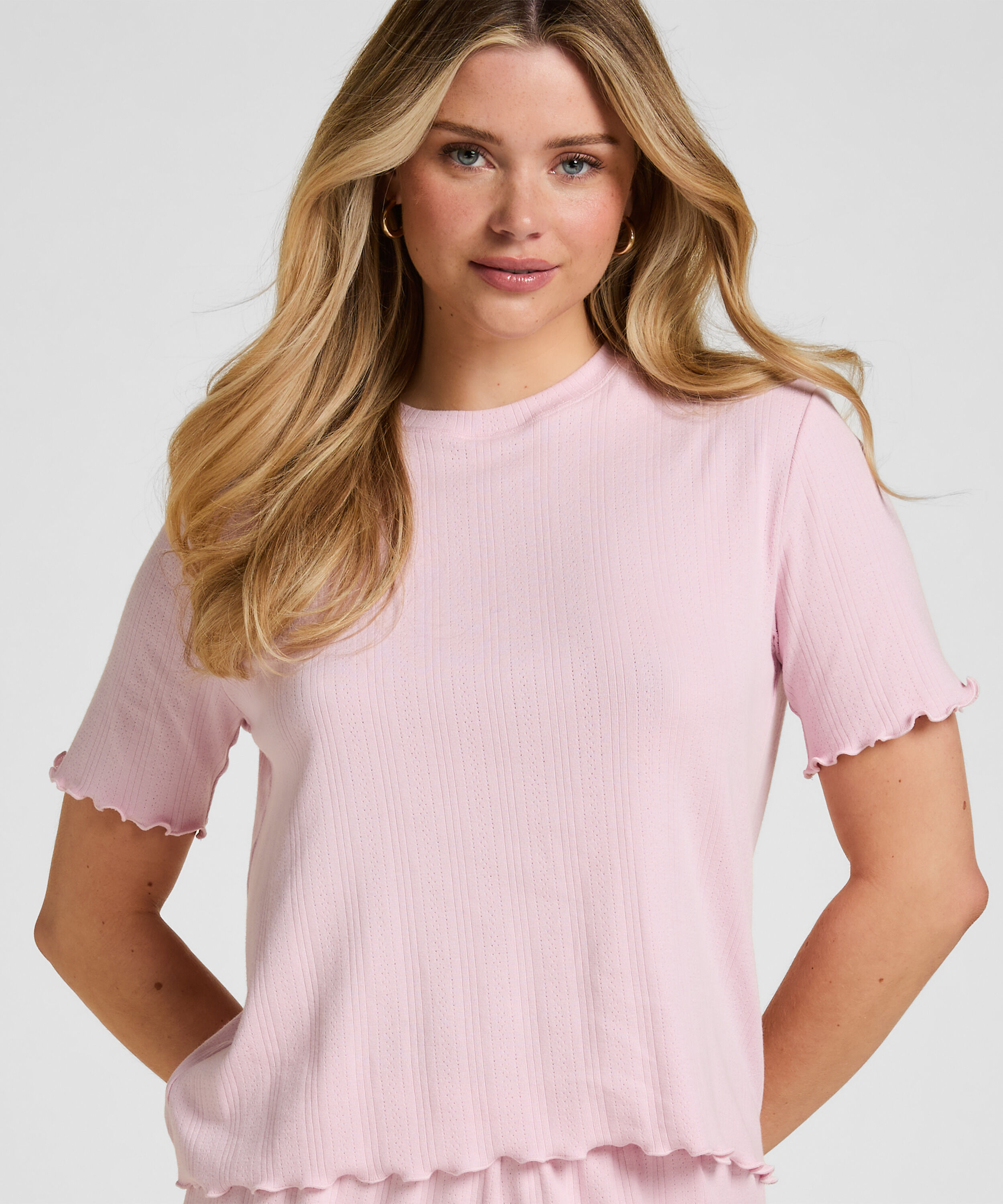 Pyjamas Topp Pointelle, Rosa