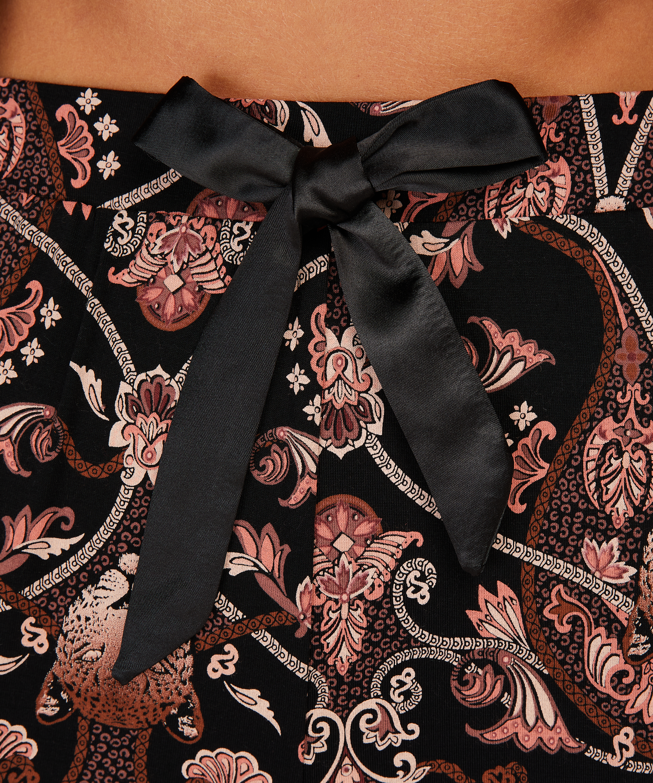 Jersey pysjamasbukser, Svart, main