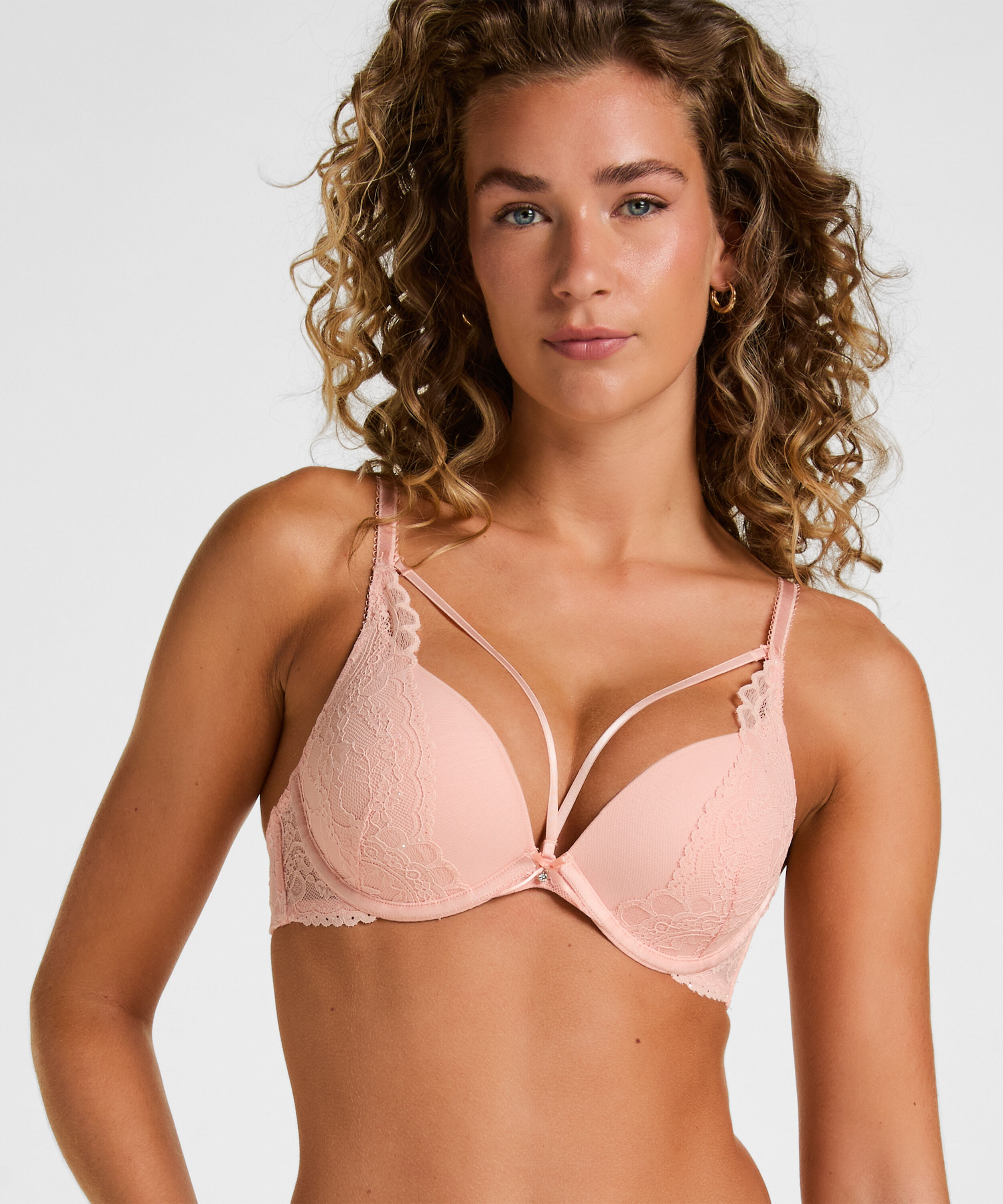 Vattert bh med bøyle push-up Isadora, Rosa