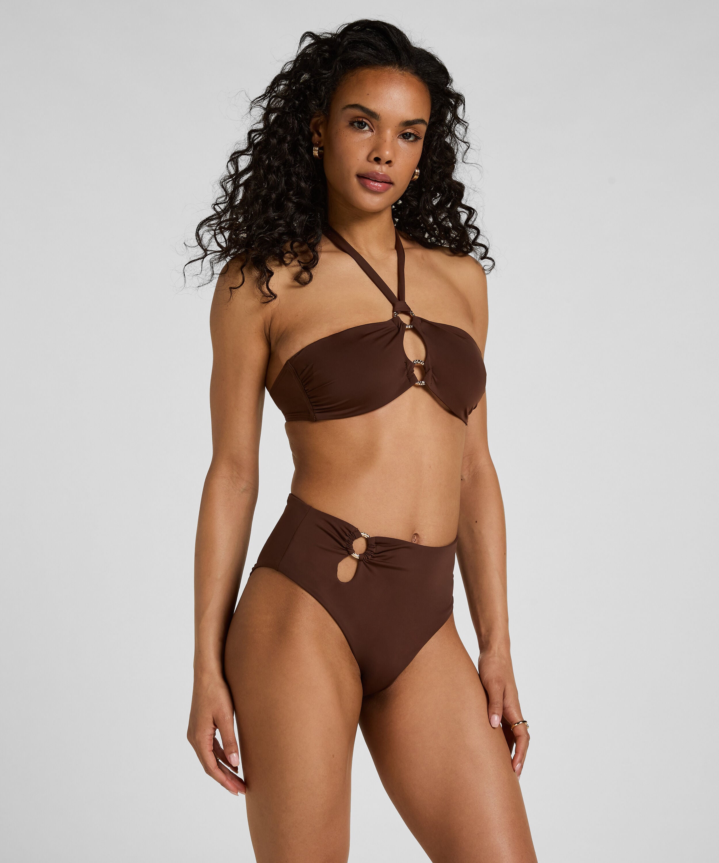 Highleg Bikinibukse Madrid, Brun