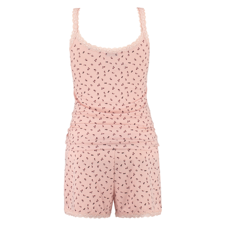 Ditsey jersey rib PJ-shortssett, Rosa