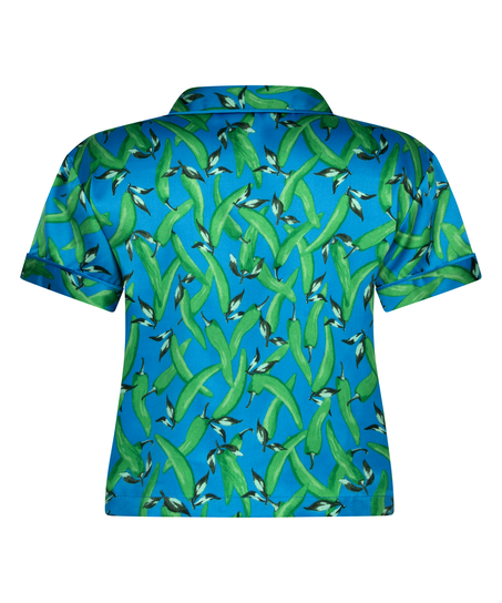 Kortermet jakke i sateng, Bl&aring;