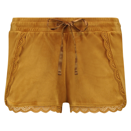 Velvet lace shorts, Gul