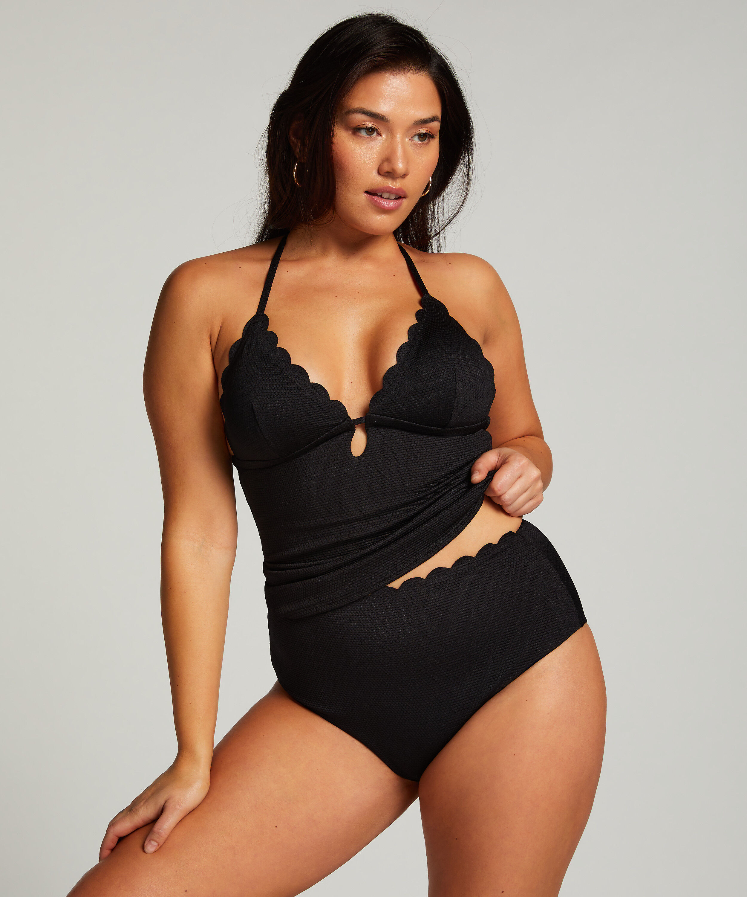 Rio Bikini Underdel Scallop, Svart