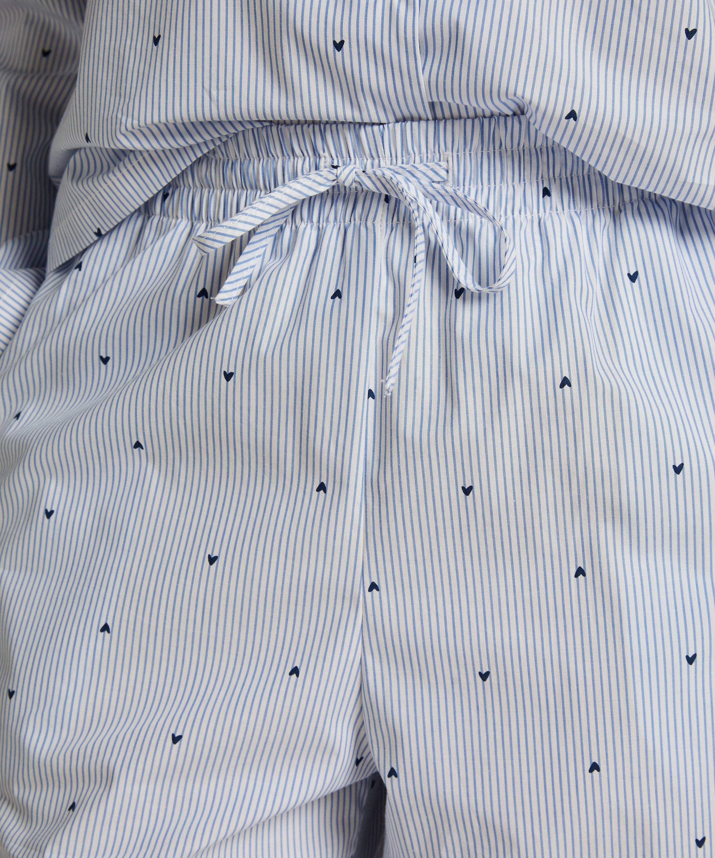 Pant Cotton Stripe Heart, Bl&aring;, main