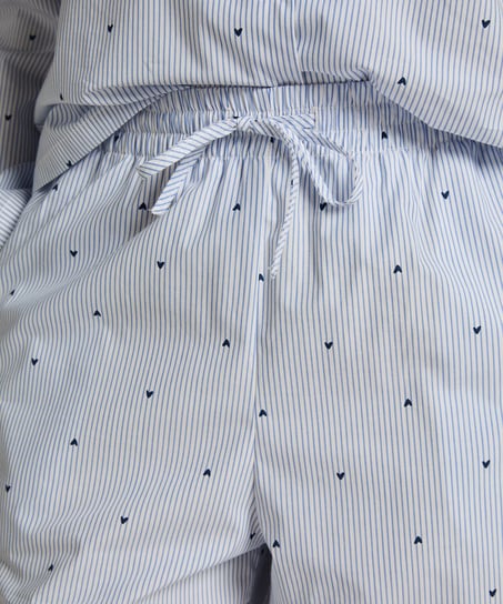 Pant Cotton Stripe Heart, Bl&aring;