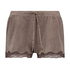 Velvet lace shorts, Brun