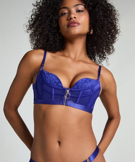 Vatterte push-up bøyle-bh Sable, Blå