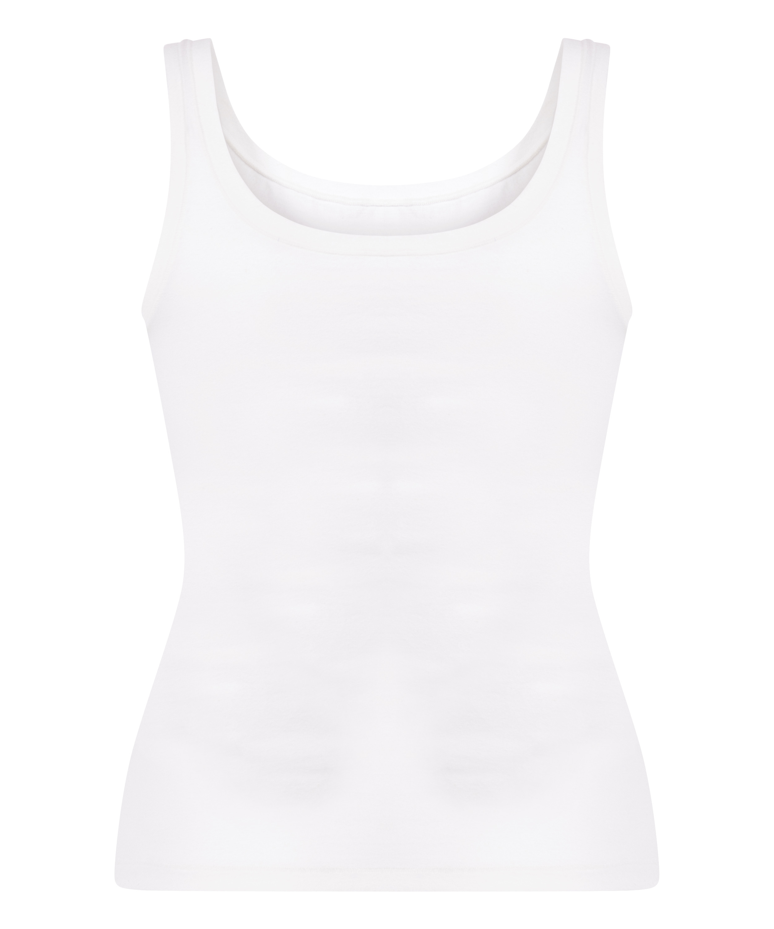 Singlet tanktop i myk bomull, Hvit, main