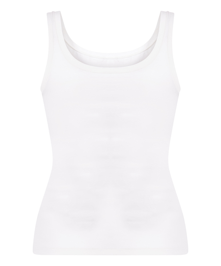 Singlet tanktop i myk bomull, Hvit