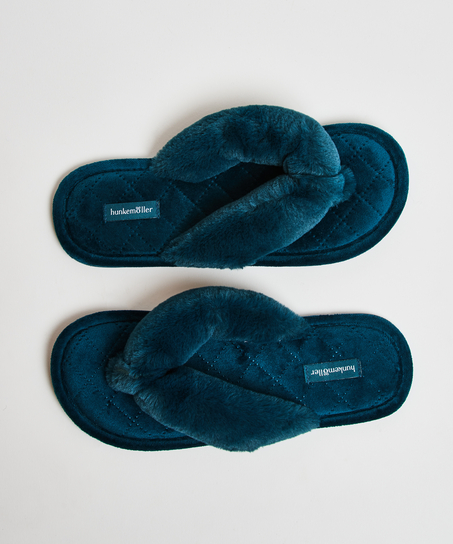 Slippers Velours fur, Grønn
