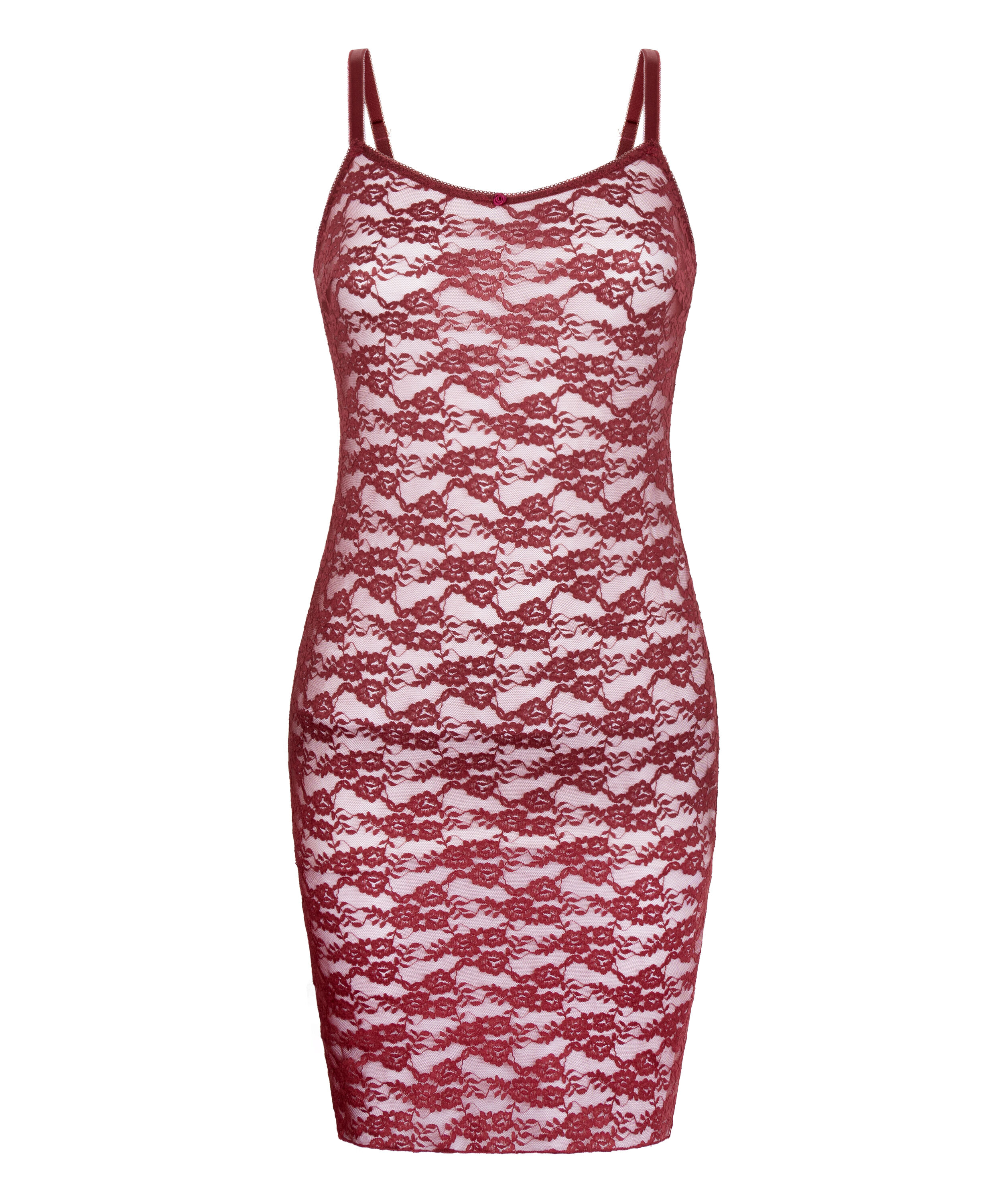 Slipdress Allover Lace, R&oslash;d