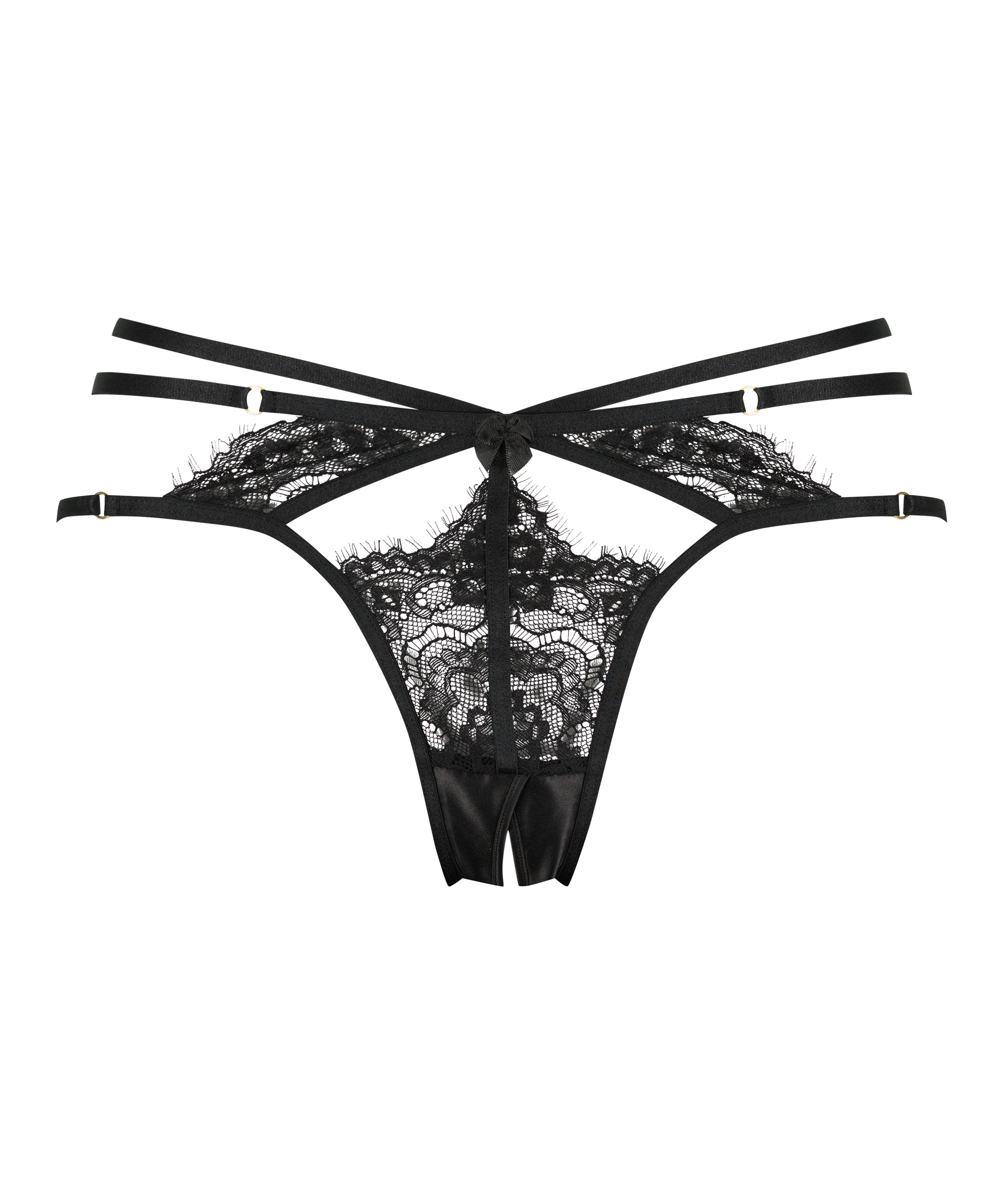 Brasiliansk truse med fransk &aring;pning Seraphina, Svart, main