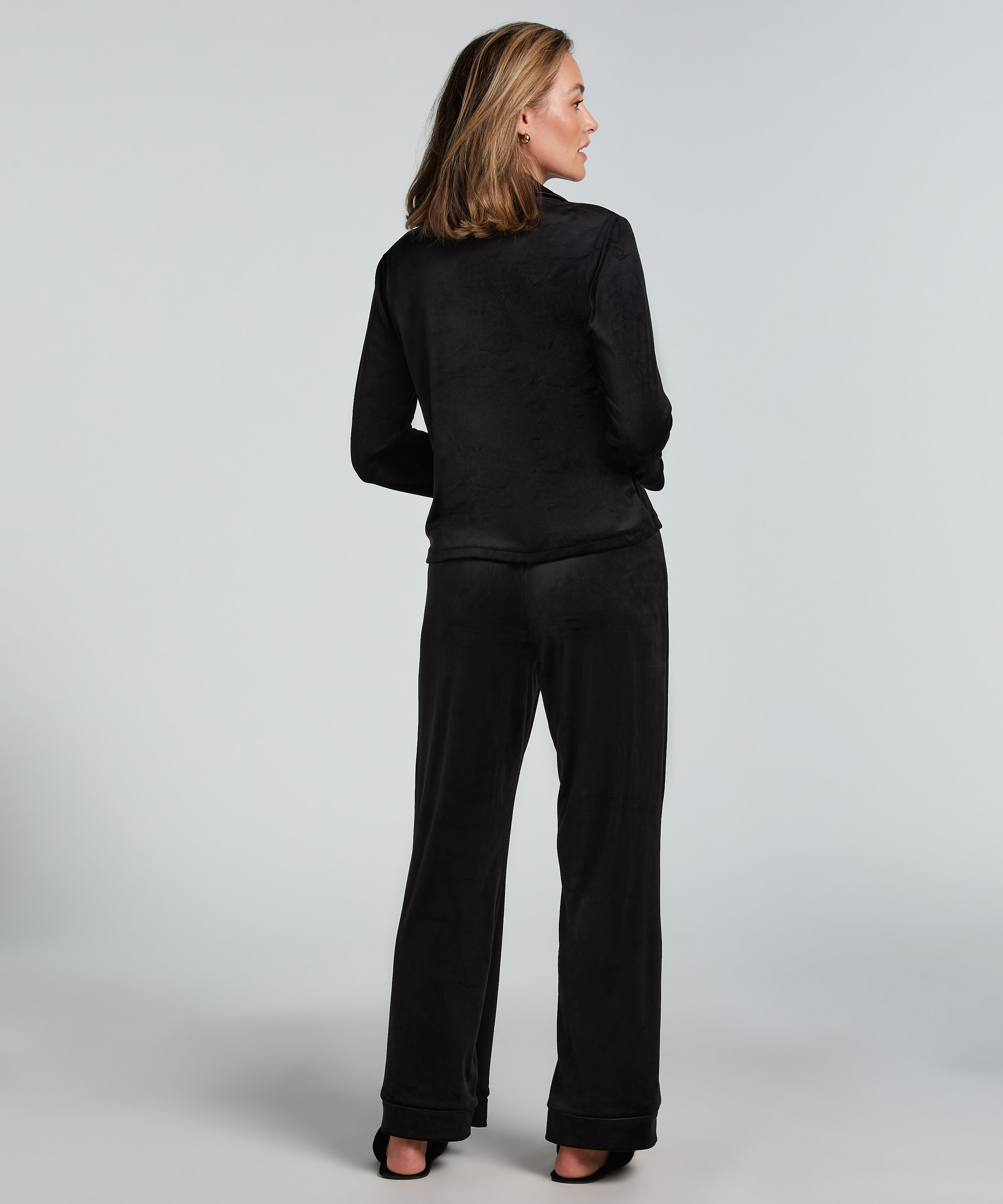 Langermet jakke i vellor, Svart, main