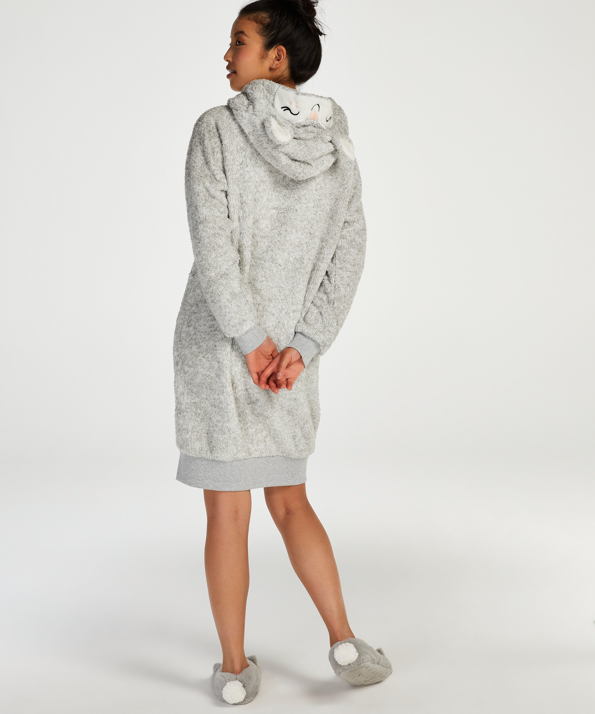 Fleece badek&aring;pe, Gr&aring;, main