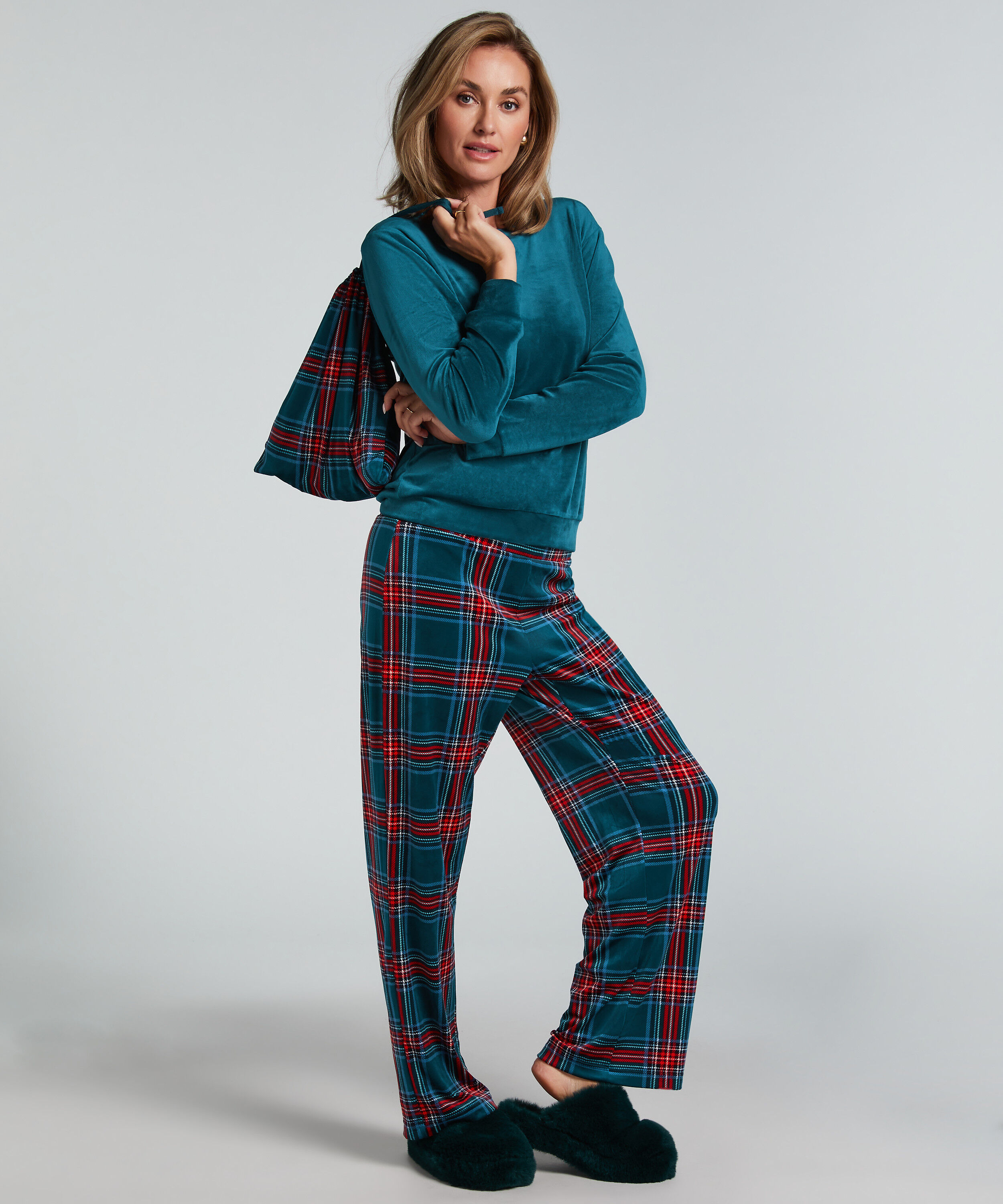 Pyjamaset with Bag, Blå